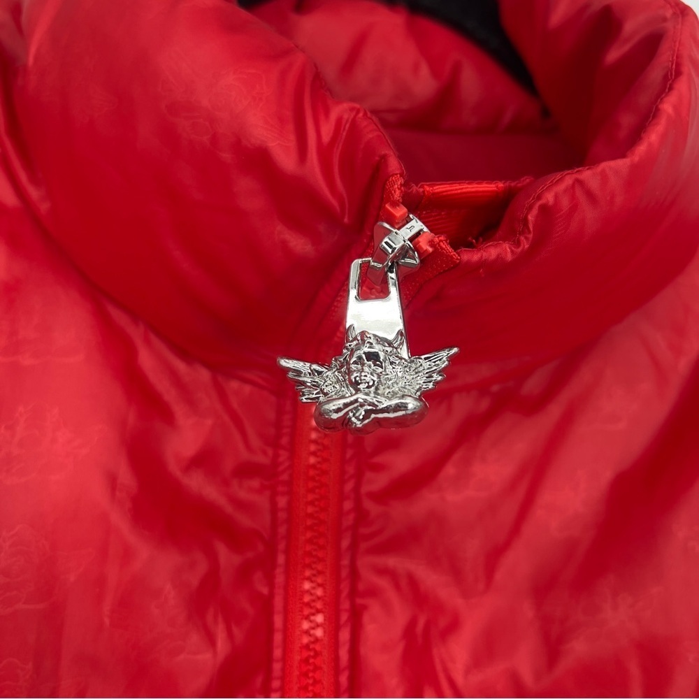 Boys Lie Red Colorful Puffer Logo Embroidered Full Zip Winter Coat M/L - Picture 9 of 16